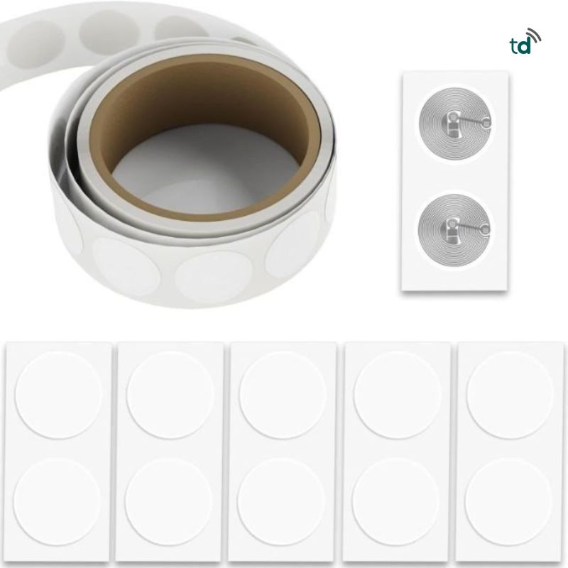 Information graphic from the Amazon listing for Tinydabba NFC Tag Stickers NTAG213, 25mm Round, Rewritable, Pack of 10, Compatible with All NFC-Enabled Smartphones and Readers, Self-Adhesive