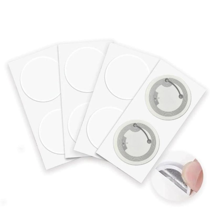 Tinydabba NFC Tag Stickers NTAG213, 25mm Round, Rewritable, Pack of 10, Compatible with All NFC-Enabled Smartphones and Readers, Self-Adhesive