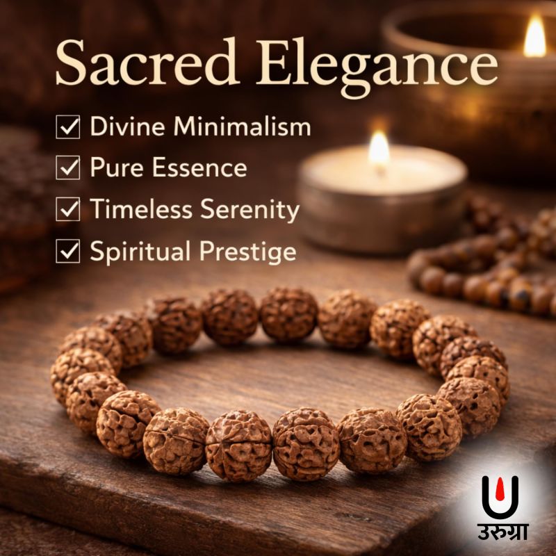 Information graphic from the Amazon listing for urugra 5 Mukhi Rudraksha Bracelet for Men & Women